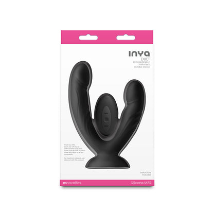 INYA Duet Black Double Dildo with Suction Cup and Remote Control