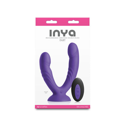 INYA Duet Double Vibrating Dildo with Suction Cup – Purple