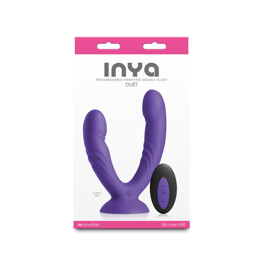 INYA Duet Double Vibrating Dildo with Suction Cup – Purple