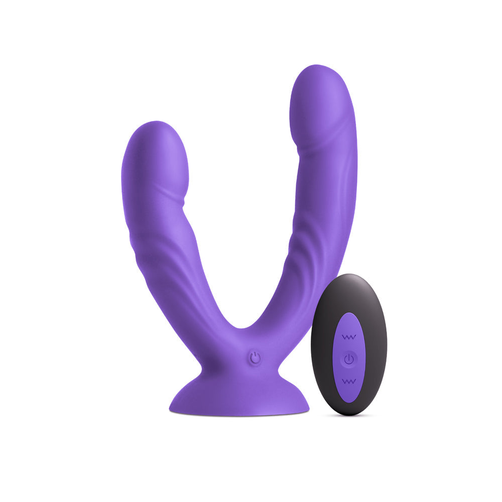 INYA Duet Double Vibrating Dildo with Suction Cup – Purple