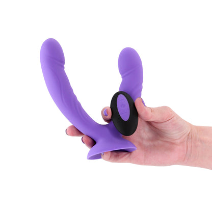 INYA Duet Double Vibrating Dildo with Suction Cup – Purple