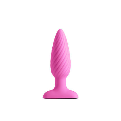 INYA Swirl Vibrating Anal Plug with Ribbed Design – Hot Pink