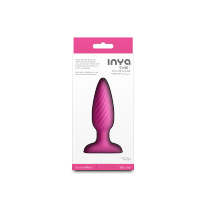 INYA Swirl Vibrating Anal Plug with Ribbed Design – Hot Pink