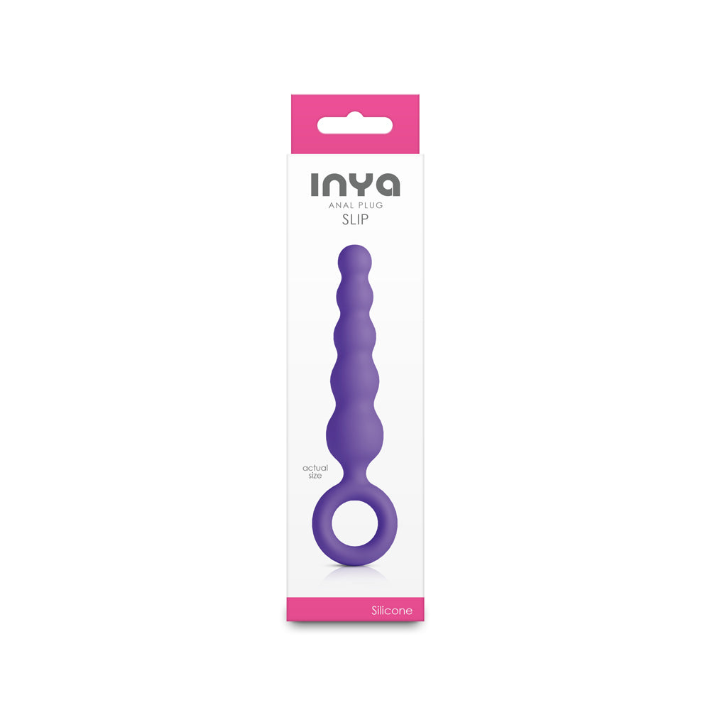 NS Novelties INYA Slip Purple Tapered Anal Plug with Finger Rings