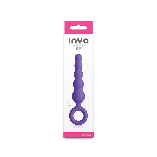 NS Novelties INYA Slip Purple Tapered Anal Plug with Finger Rings