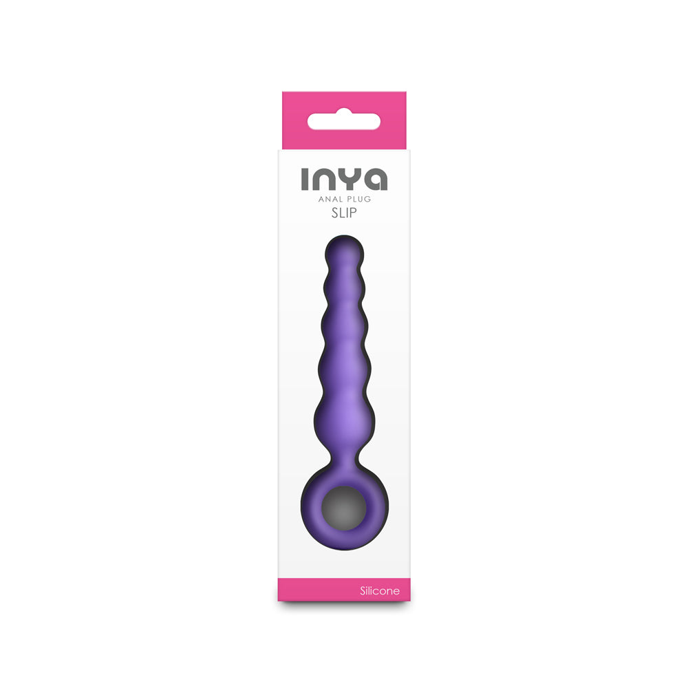 NS Novelties INYA Slip Purple Tapered Anal Plug with Finger Rings