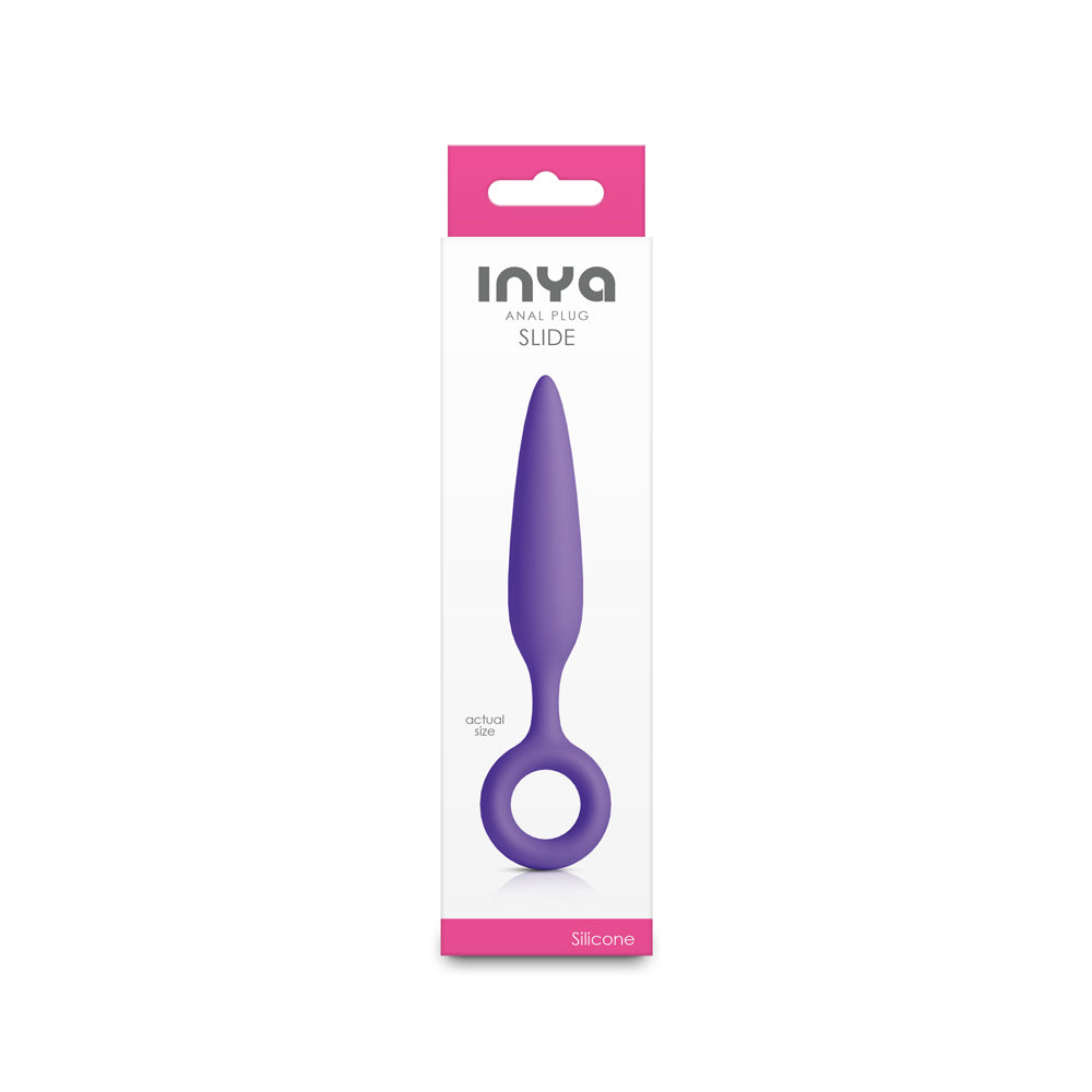 NS Novelties INYA Slide Purple Tapered Anal Plug with Finger Rings