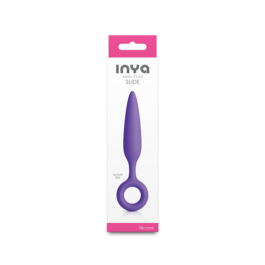 NS Novelties INYA Slide Purple Tapered Anal Plug with Finger Rings