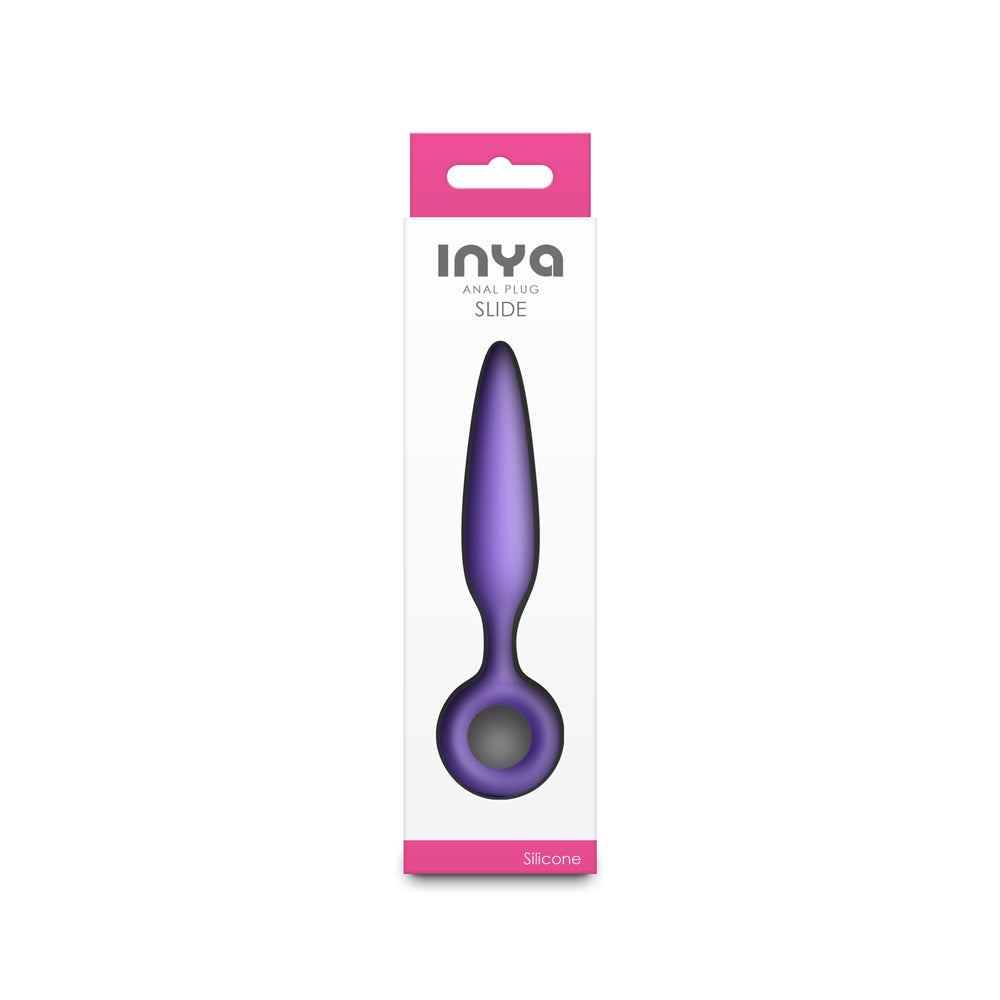 NS Novelties INYA Slide Purple Tapered Anal Plug with Finger Rings