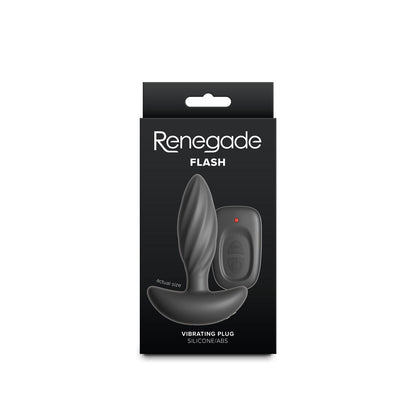 Renegade Flash Black Vibrating Anal Plug with Wireless Remote Control