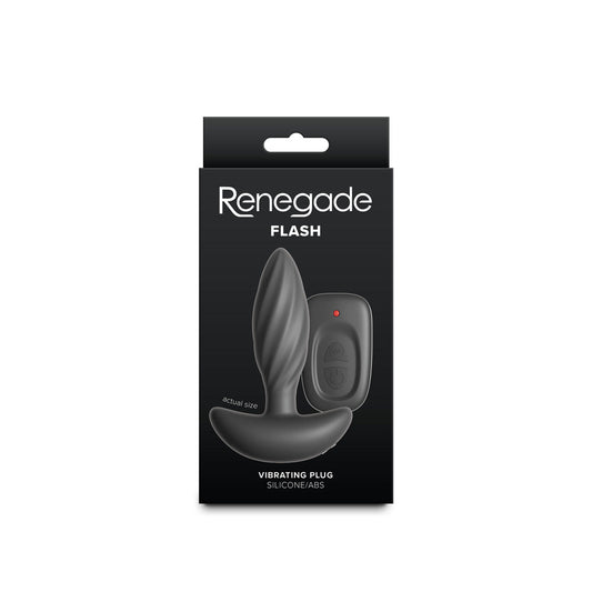 Renegade Flash Black Vibrating Anal Plug with Wireless Remote Control