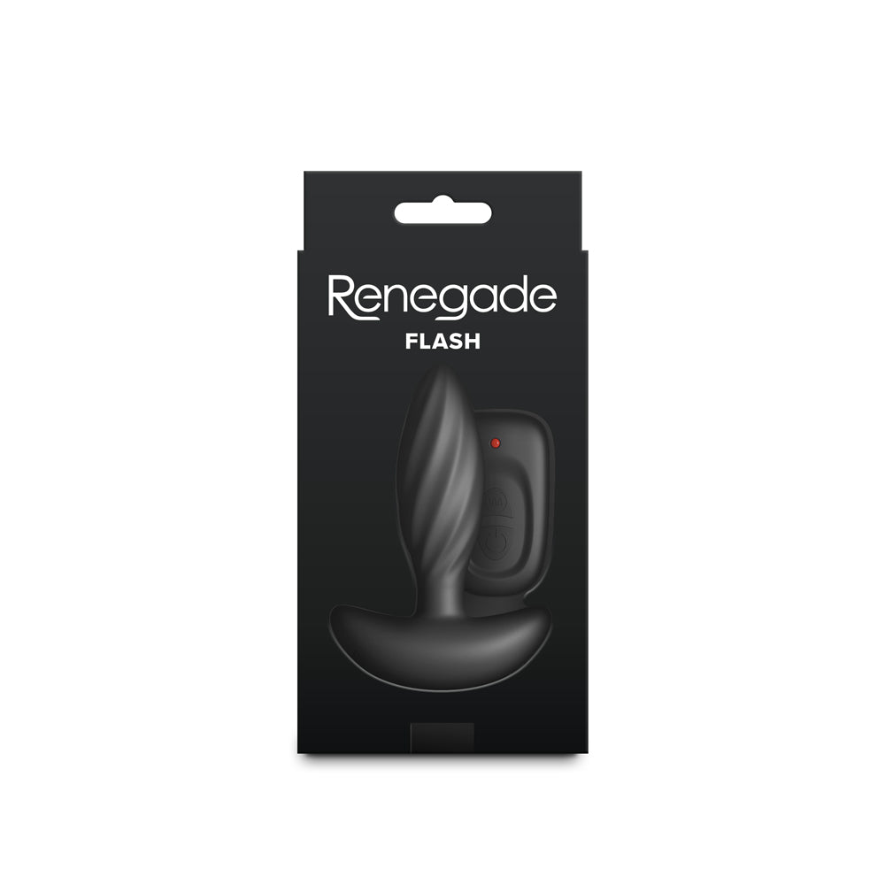 Renegade Flash Black Vibrating Anal Plug with Wireless Remote Control