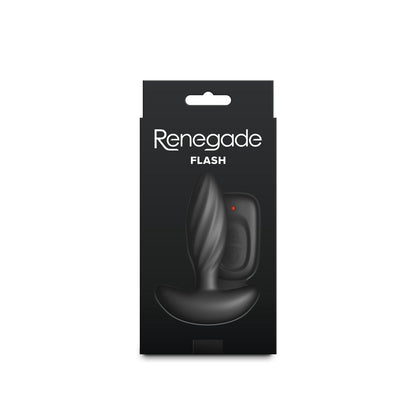 Renegade Flash Black Vibrating Anal Plug with Wireless Remote Control