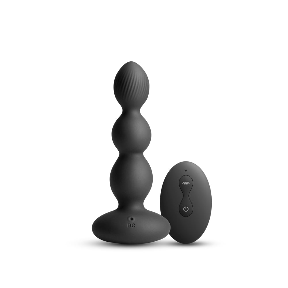 Renegade Valor Black Vibrating Anal Bead Plug with Remote Control