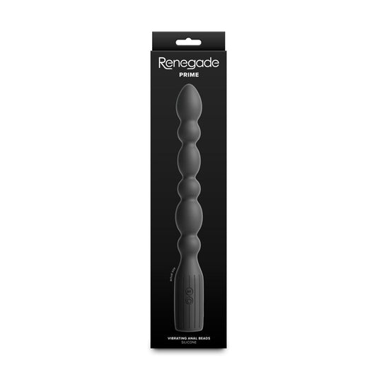Renegade Prime Black Vibrating Beads – Body-Safe Silicone, Rechargeable