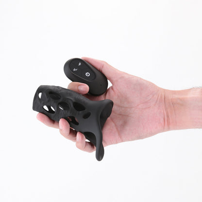 Renegade Edge Vibrating Penis Sleeve with Remote Control – Black