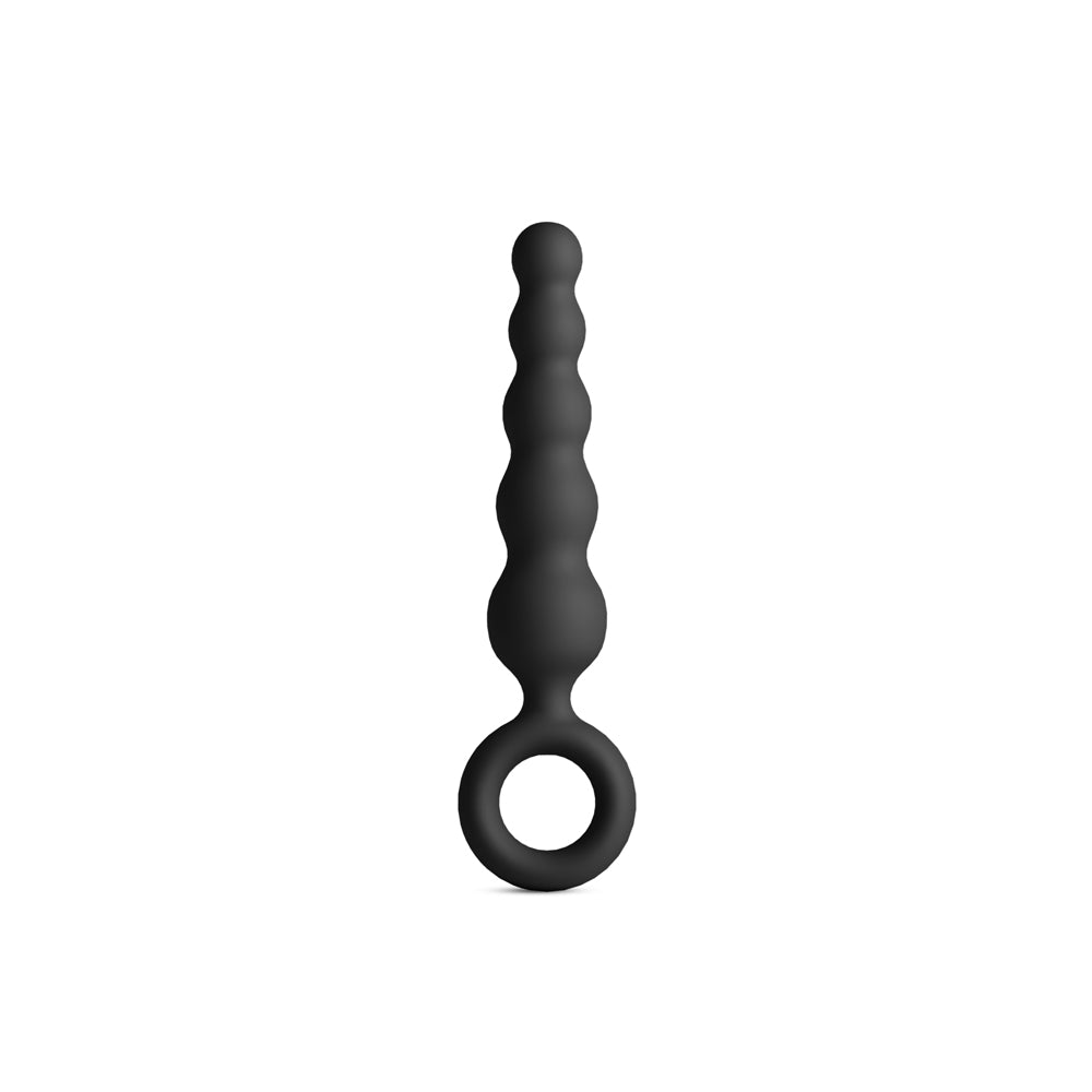 NS Novelties Renegade Slip Black – Tapered Slim Anal Plug with Finger Rings