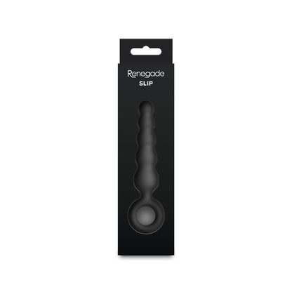 NS Novelties Renegade Slip Black – Tapered Slim Anal Plug with Finger Rings
