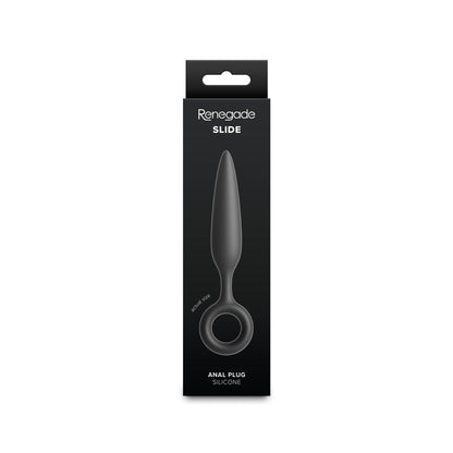NS Novelties Renegade Slide Black Anal Plug – Tapered Silicone with Finger Rings