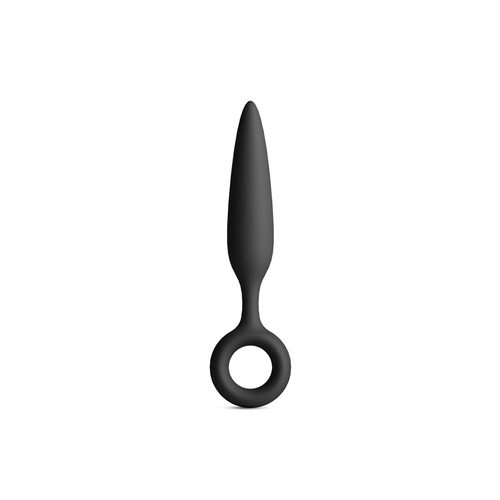 NS Novelties Renegade Slide Black Anal Plug – Tapered Silicone with Finger Rings