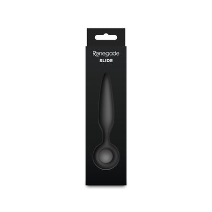 NS Novelties Renegade Slide Black Anal Plug – Tapered Silicone with Finger Rings