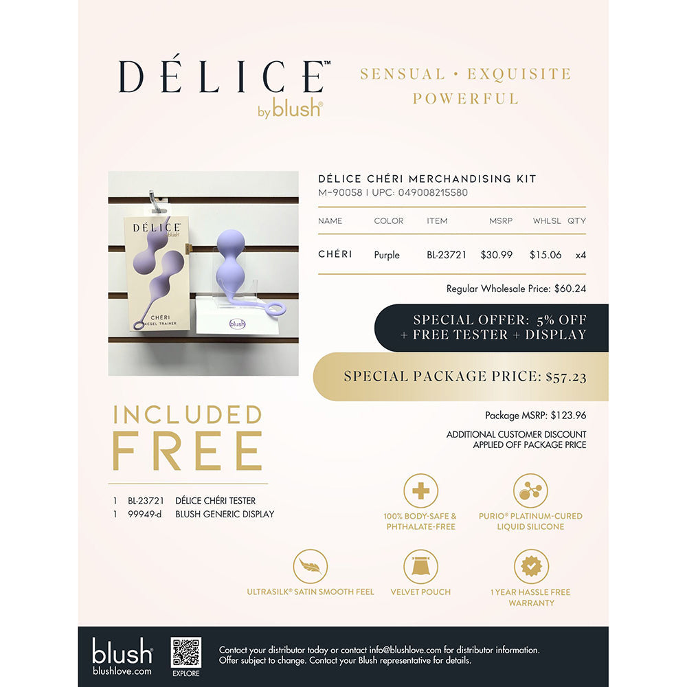 Blush Délice Chéri Merchandising Kit – Kegel Trainer Set – Purple
