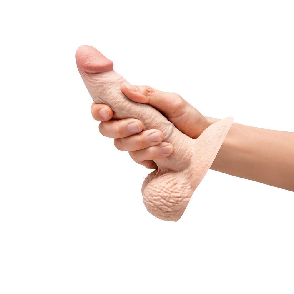 b-Vibe Slipskin Girthy Silicone Dildo – Realistic Cream