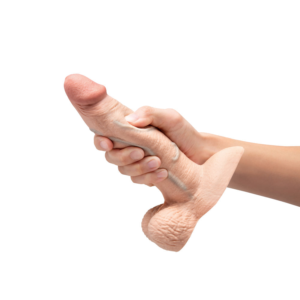 b-Vibe Slipskin Girthy Silicone Dildo 7 in. Vanilla