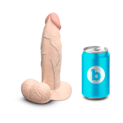 b-Vibe Slipskin Girthy Silicone Dildo 7 in. Vanilla