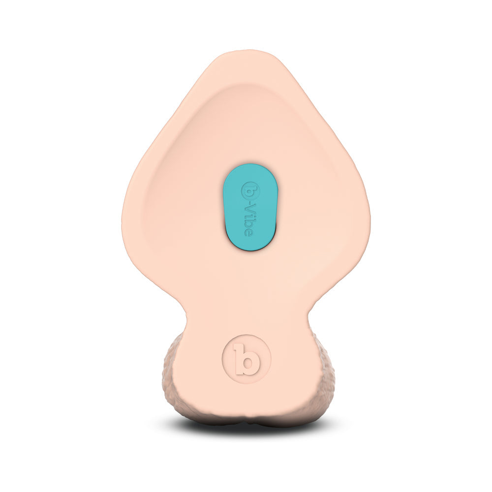 b-Vibe Slipskin Girthy Silicone Dildo with Realistic Texture – Cream