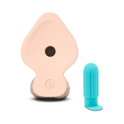 b-Vibe Slipskin Girthy Silicone Dildo 9 in. Realistic Cream