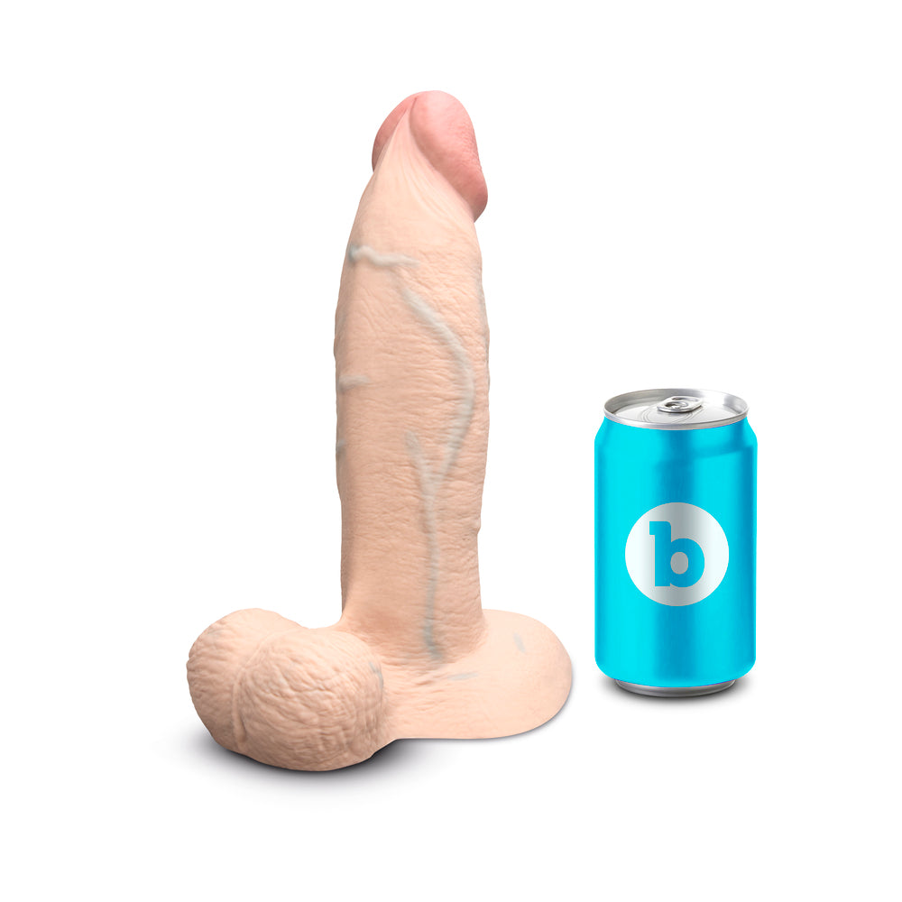 b-Vibe Slipskin Girthy Silicone Dildo 9 in. Realistic Cream