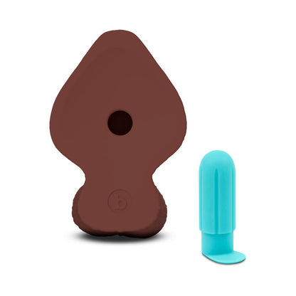 b-Vibe Slipskin Girthy Brown Silicone Dildo – 9 in. with Realistic Texture
