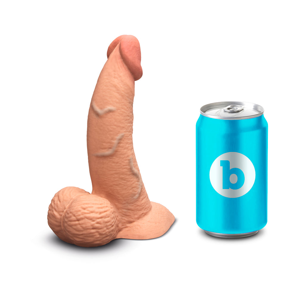 b-Vibe Slipskin Curvy Realistic Silicone Dildo 6.5 in. Mocha