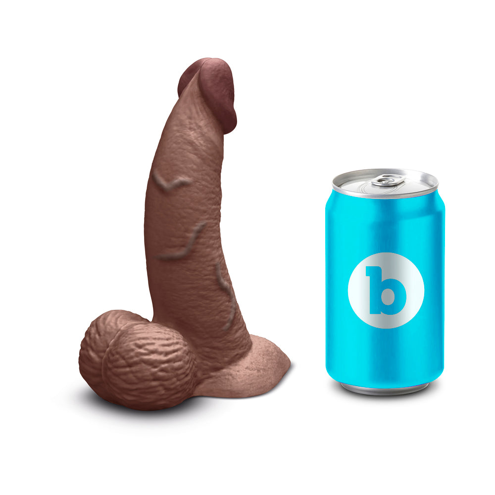 b-Vibe Slipskin Curvy Silicone Dildo 6.5 in. Realistic Brown