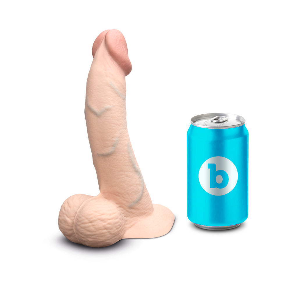 b-Vibe Slipskin Curvy Silicone Dildo 8 in. Realistic Design Vanilla