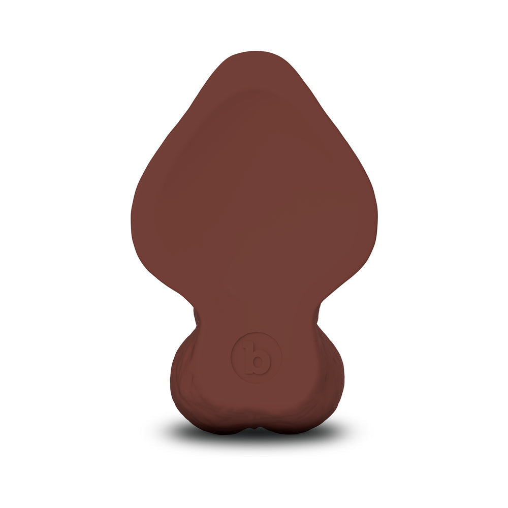 b-Vibe Slipskin Curvy Silicone Dildo 8 in. Realistic Brown