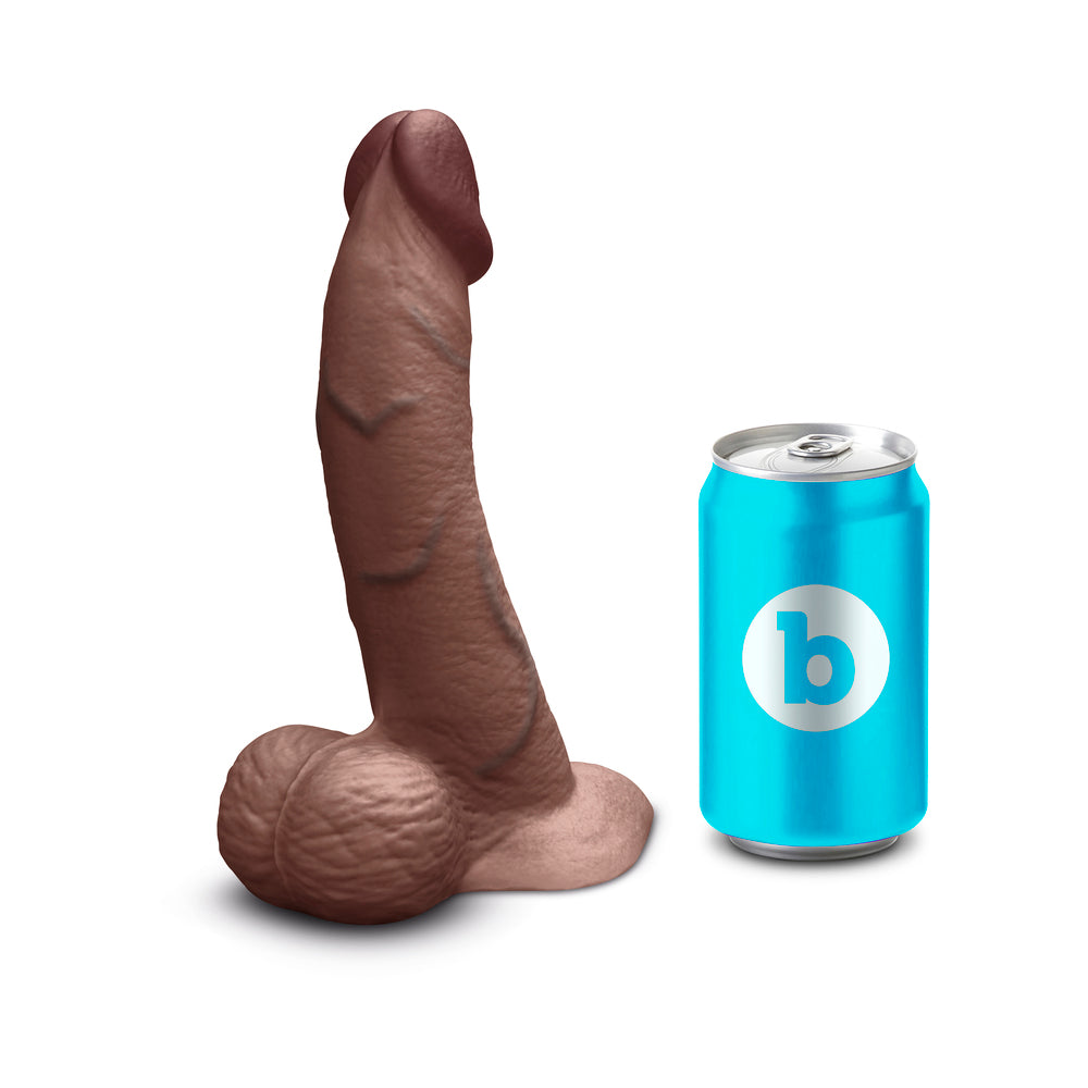 b-Vibe Slipskin Curvy Silicone Dildo 8 in. Realistic Brown