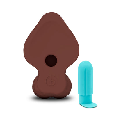 b-Vibe Slipskin Curvy Silicone Dildo 9 in. Realistic Brown