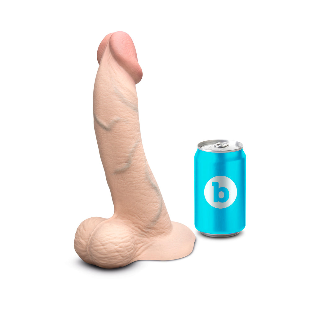 b-Vibe Slipskin Curvy Silicone Dildo 10 in. Realistic Design Cream