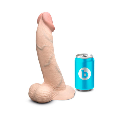 b-Vibe Slipskin Curvy Silicone Dildo 10 in. Realistic Design Cream