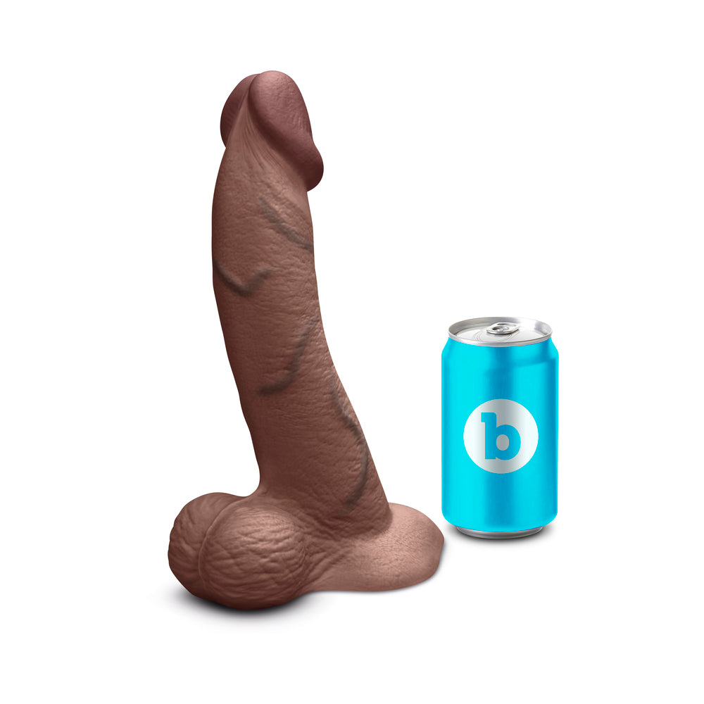 b-Vibe Slipskin Curvy Realistic Silicone Dildo 10 in. Brown