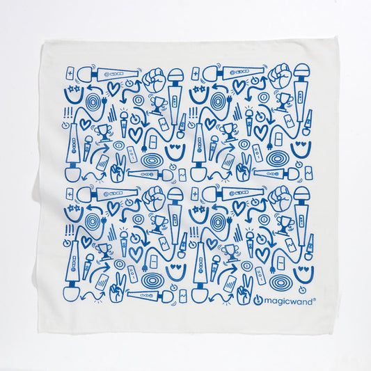 Magic Wand Doodle Bandana by Julie Mollo – White Cotton Bandana