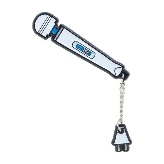 Magic Wand Original Enamel Pin with Dangly Power Cord - White
