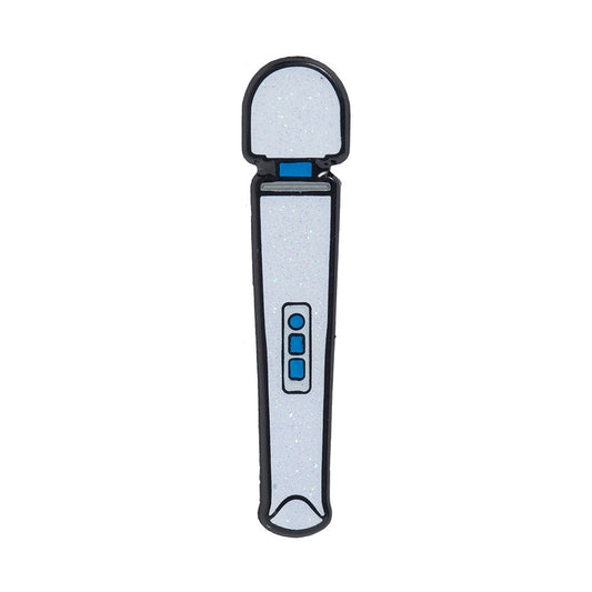 Magic Wand Rechargeable Enamel Pin - White