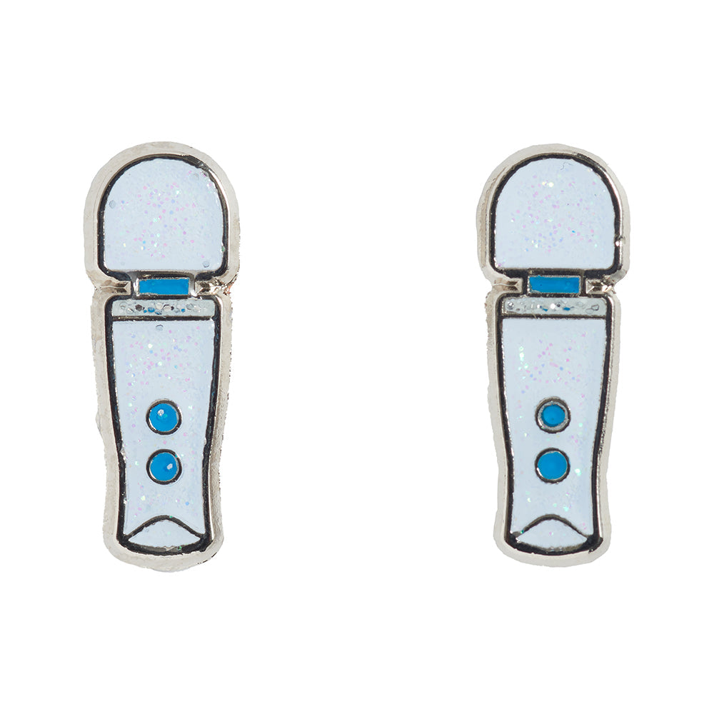 Magic Wand Micro Stud Earring Set - Enamel Earrings - White