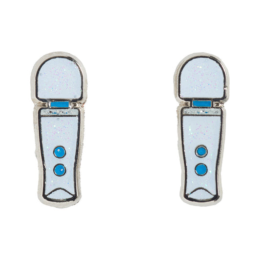 Magic Wand Micro Stud Earring Set - Enamel Earrings - White