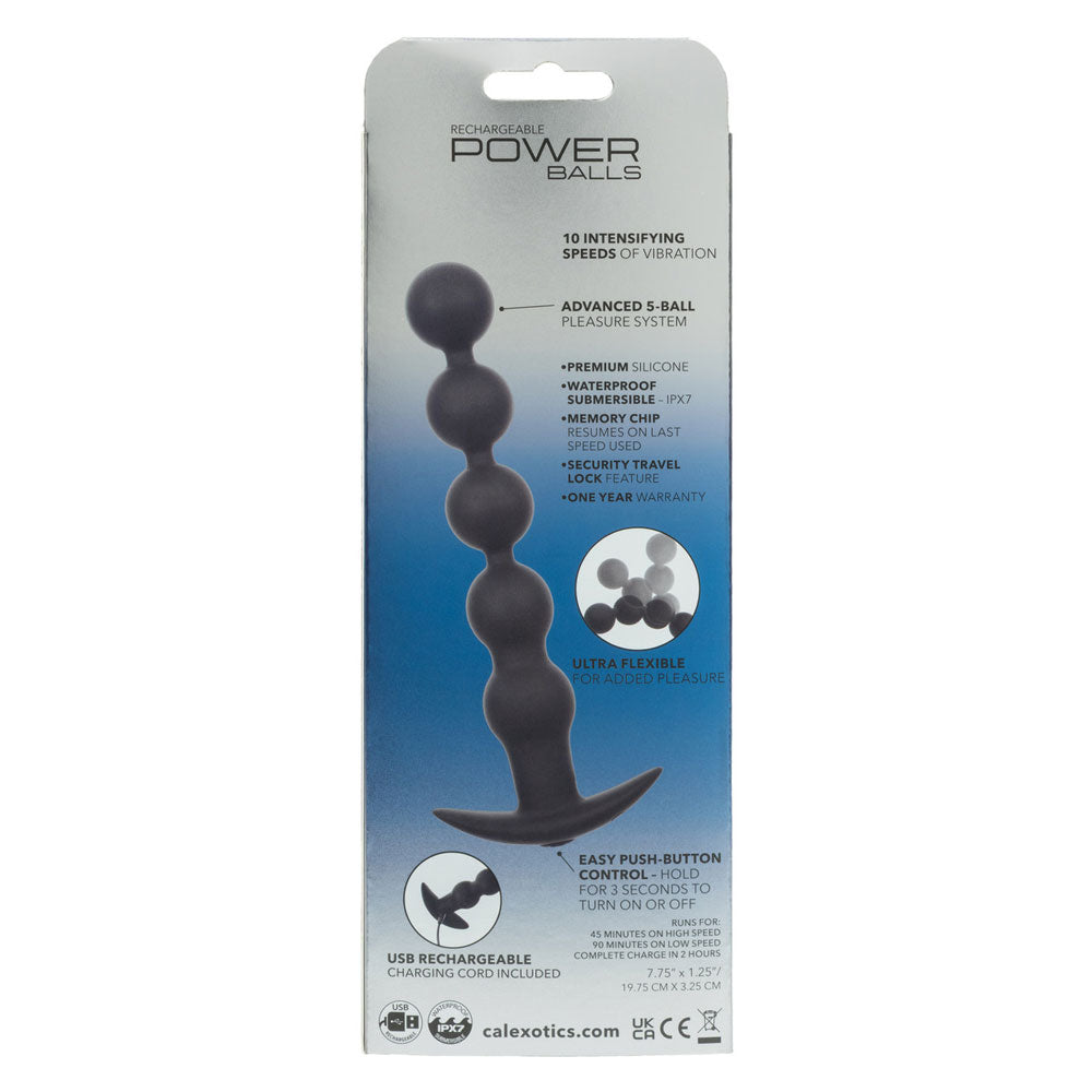 CalExotics Rechargeable Power Balls - Multi-Speed Waterproof Pleasure Device - Black