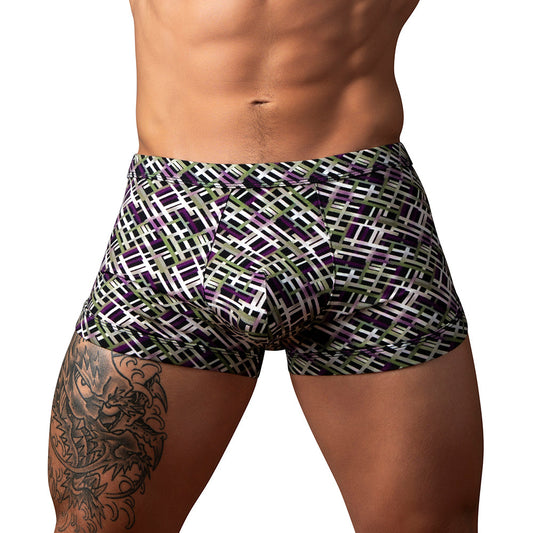 Male Power Gridlock'd Short with Strappy Back - Multi-Color Men's Underwear