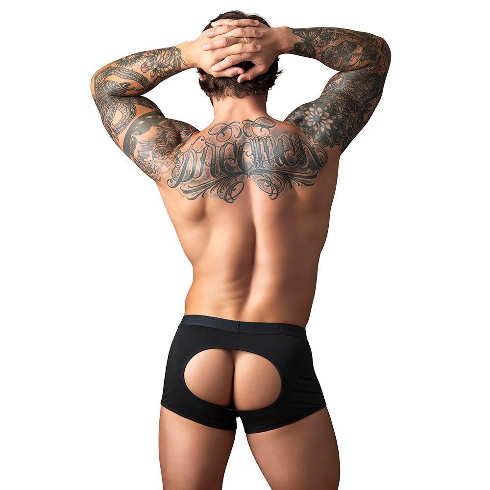 Male Power Moon Short Open Ended Underwear for Men – Black, Size L/XL